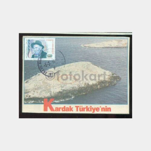 1996 Bodrum Kardak Adası Resimli Damgalı Kart