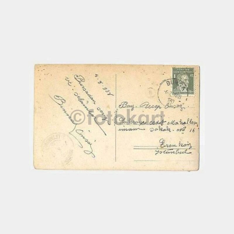 1938 Bursa Uludağ Damgalı Fotokart - Görsel 2