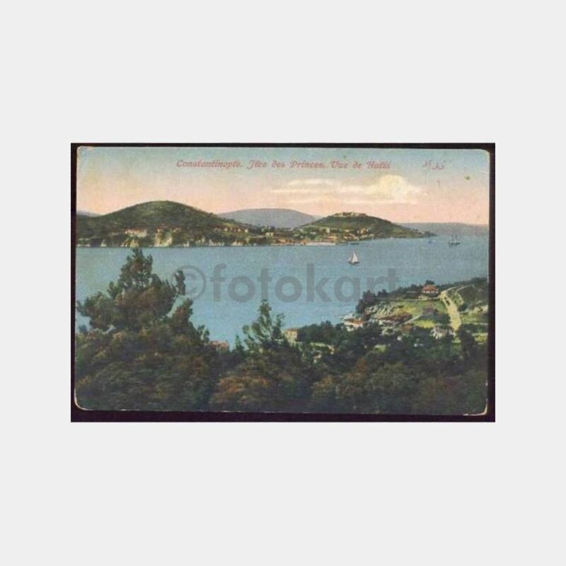 Halki-Heybeliada Görünüş Eski Kartpostal