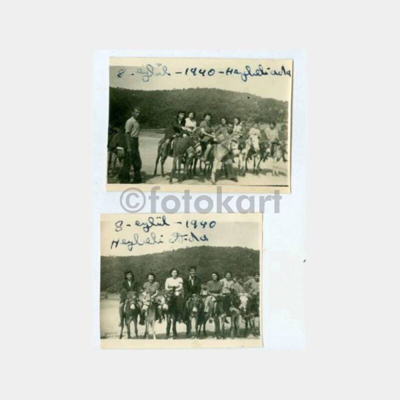 1940 Heybeliada Eşekli Gezi 2 Adet Fotoğraf
