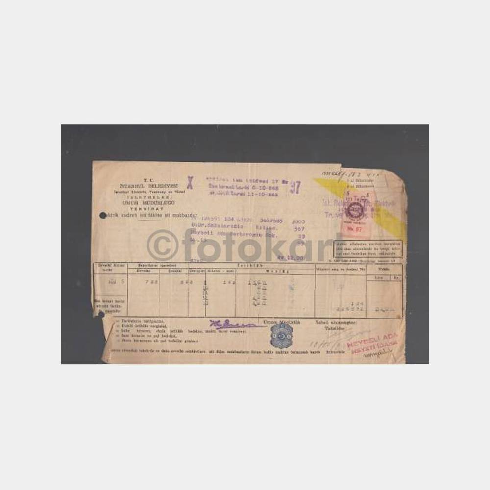 1944 Heybeliada Elektrik Faturası