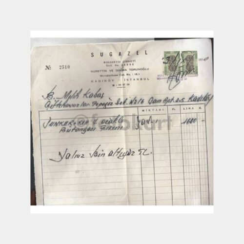 1971 Kadıköy Sugazel Şirketi Fırın Faturası