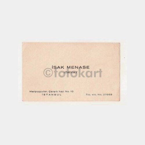 İsak Menase Itriyat Kartvizit