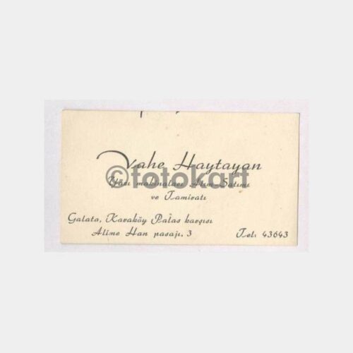 Vahe Haytayan - Galata Yazı Makineleri Kartvizit