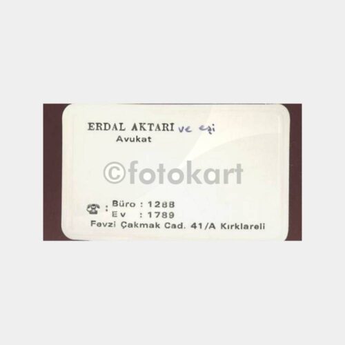 Kırklareli Avukat Erdal Aktarı Kartvizit