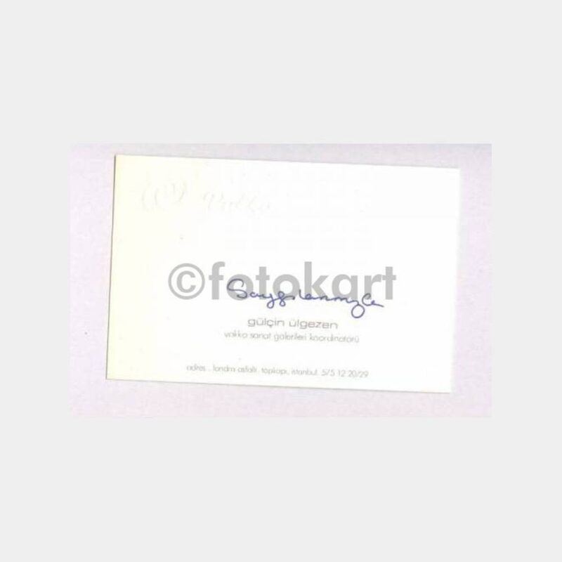 Vakko Sanat Koor. Gülçin Ülgezen Kartvizit
