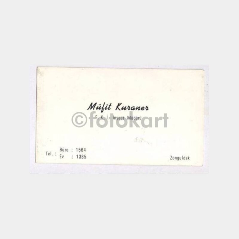 Müfit Kuraner - Zonguldak E.K.İ. Kartvizit