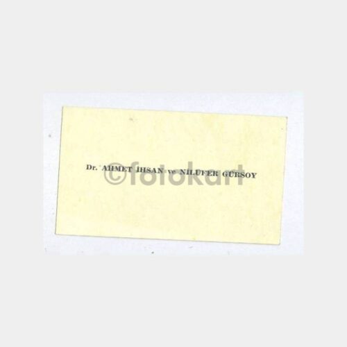 1967 Dr. Ahmet İhsan ve Nilüfer Gürsoy Kartvizit