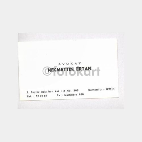 İzmir Avukat Necmettin Ertan Kartvizit