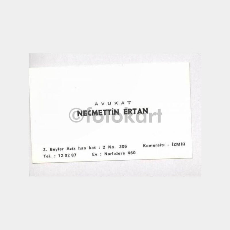 İzmir Avukat Necmettin Ertan Kartvizit