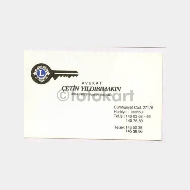 Avukat Çetin Yıldırımakın Eski Kartvizit