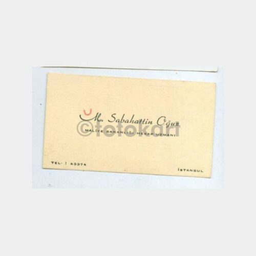 1950 Maliye Müfettiş Konulu Eski Kartvizit