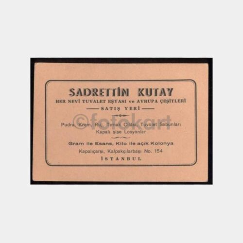 Kapalıçarşı Itriyat Losyon Konulu Kartvizit