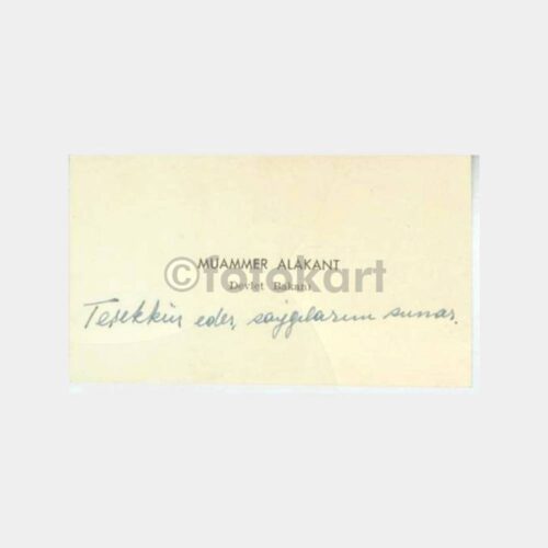 1952 Muammer Alakant - Devlet Bakanı Kartvizit