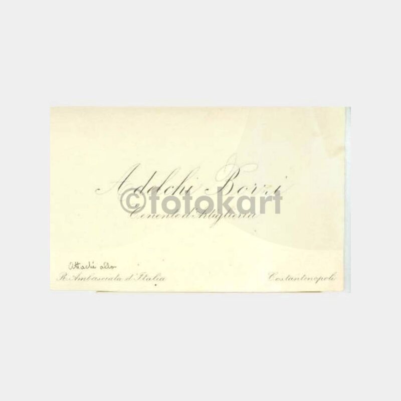 1903 İstanbul İtalya Konsolos Görevli Kartvizit