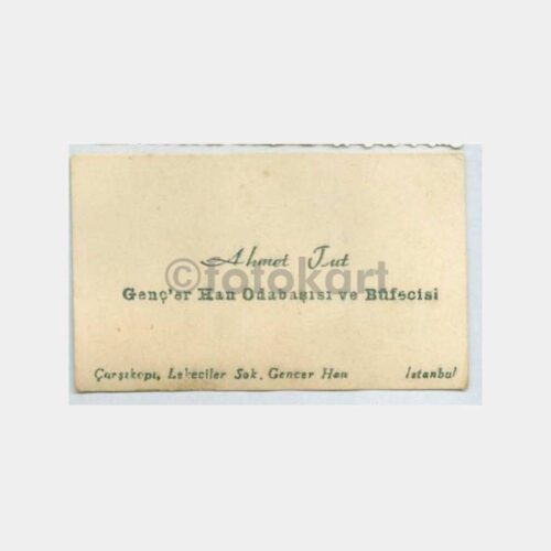 1940 Çarşıkapı Han Odabaşı Büfe Kartvizit