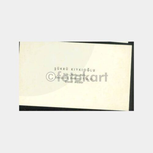 1969 Şükrü Kıykıoğlu Denizcilik Bankası Kartvizit
