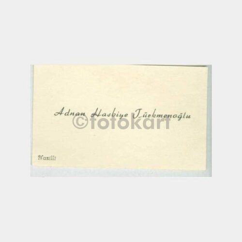 1950 Nazilli Türkmenoğlu Kartvizit