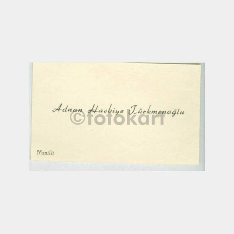 1950 Nazilli Türkmenoğlu Kartvizit