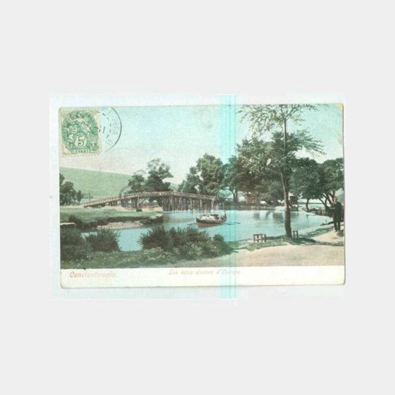 1908 Kağıthane Mesiresi Levant Damgalı Kart