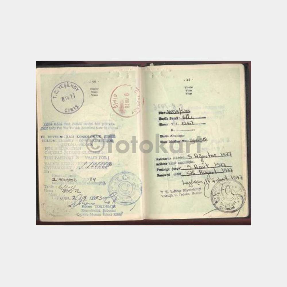 1970 Kıbrıs Türk Federe Damgalı Pasaport - Görsel 3