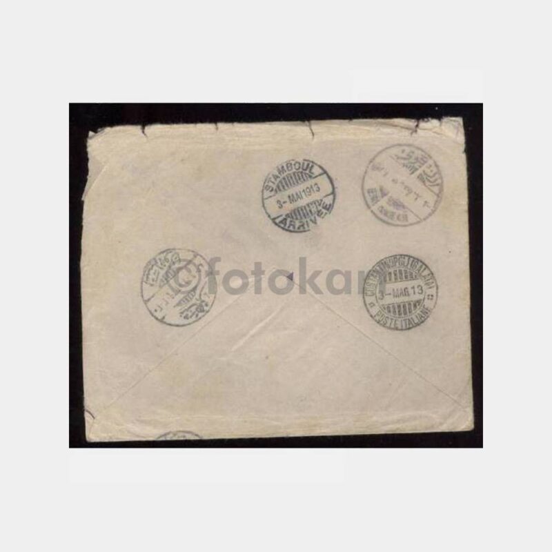 1913 Selanik - İtalyan Postası Önemli Mektup - Görsel 4