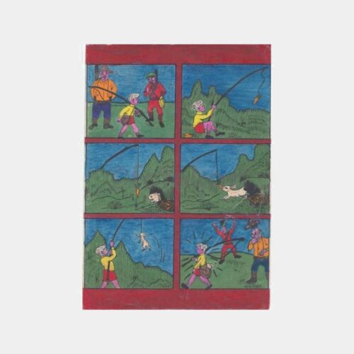 1956 Avcılık Konulu Çizim-Suluboya Çalışması