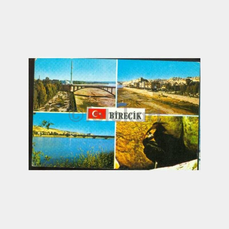1974 Birecik 4 Görünüş Damgalı Kartpostal