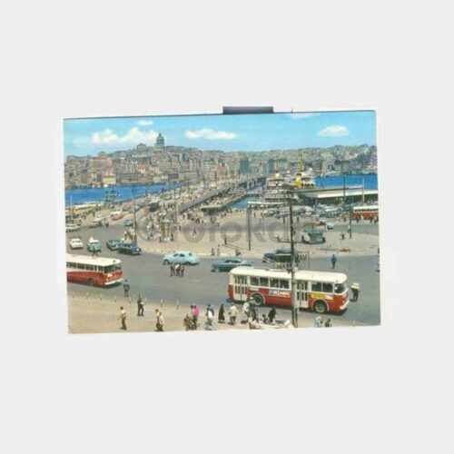 İstanbul Eminönü ve Galata Köprüsü Görünüş Kartpostal