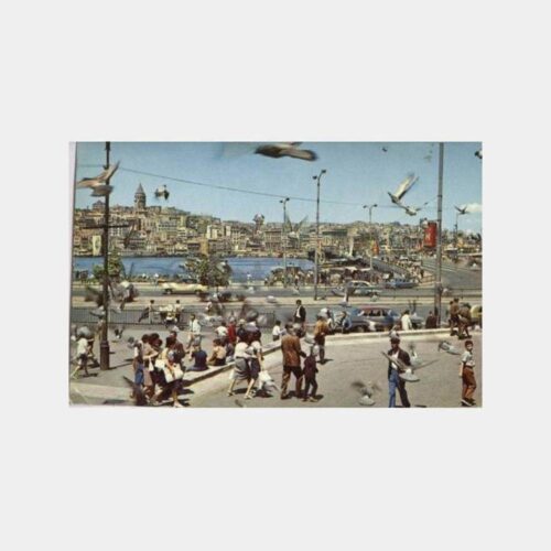 Eminönü Galata Köprüsü Görünüş Kartpostal