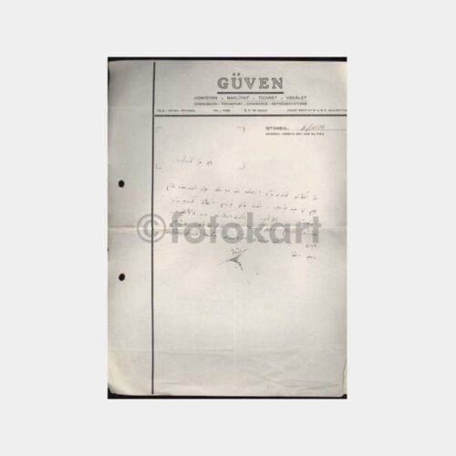 1936 Eminönü Güven Ticaret Antetli Kağıdı