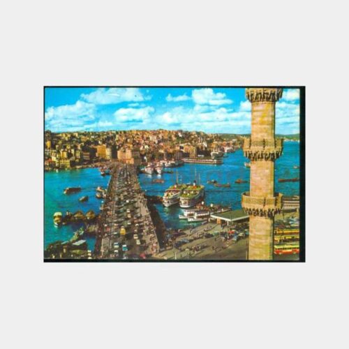 1970 Eminönü Galata Köprüsü Görünüş Kartpostal