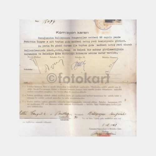 1952 Eminönü Kaymakam Komisyon Kararı
