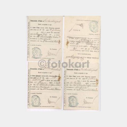 1891 İstanbul İtalyan Konsolosluğu Makbuzları
