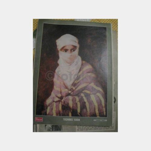 Osmanlı Yaşmaklı Kadın Baskı Resim