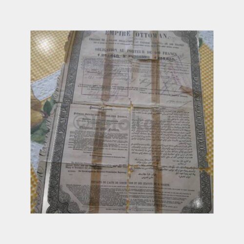 1870 Osmanlı Borçlanması Tahvili -Haliyle-