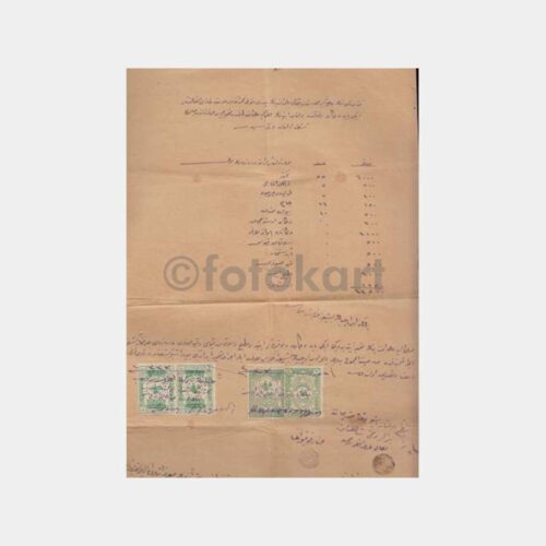 Osmanlı Fiskal Pullu Damgalı Sözleşme