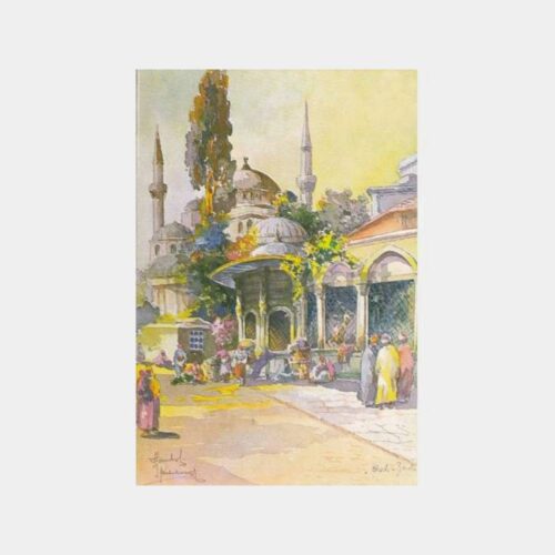 Osmanlı Şehzadebaşı Camii Reprodüksiyon Tebrik Kartı