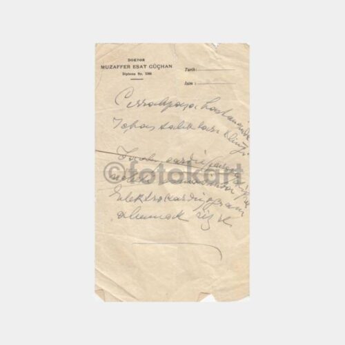 Doktor Muzaffer Esat Güçhan Reçetesi