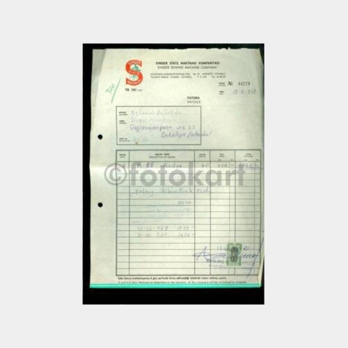 1969 Singer Dikiş Makinesi Başlıklı Radyo Faturası