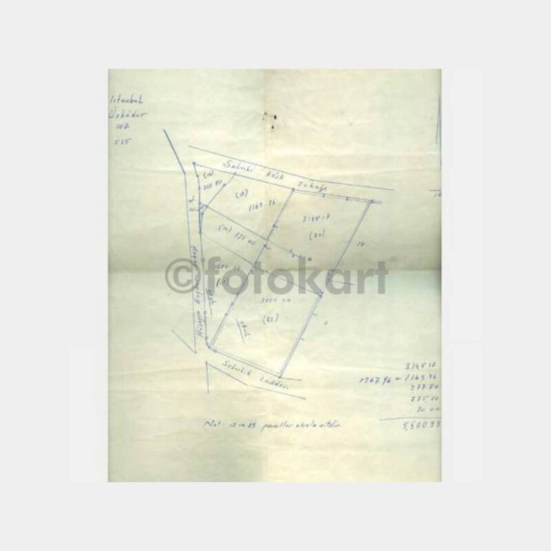 1940 Üsküdar Selvili Sokak Eski Kroki