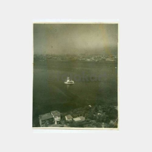 1940 Üsküdar'dan Kız Kulesi Havadan Görünüş Fotoğraf