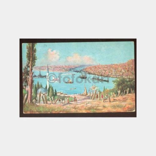1900 Üsküdar Sırtlarından Ressam Tablo Kartpostal