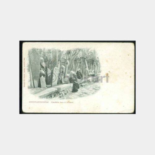 1900 Üsküdar Mezarlık Görünüş Kartpostal