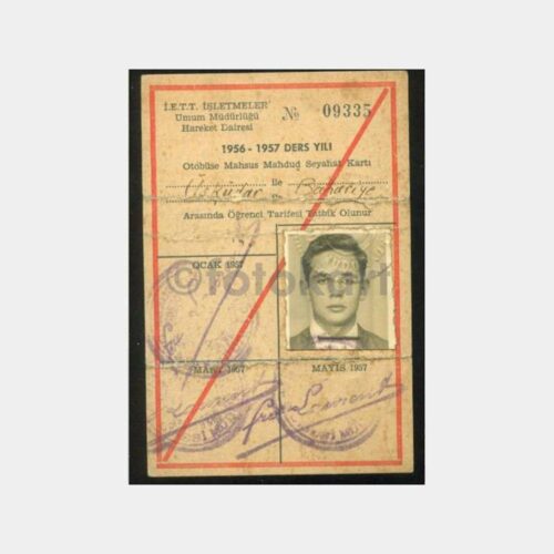 1956 İETT Üsküdar-Bahariye Sen Josef Talebe Pasosu