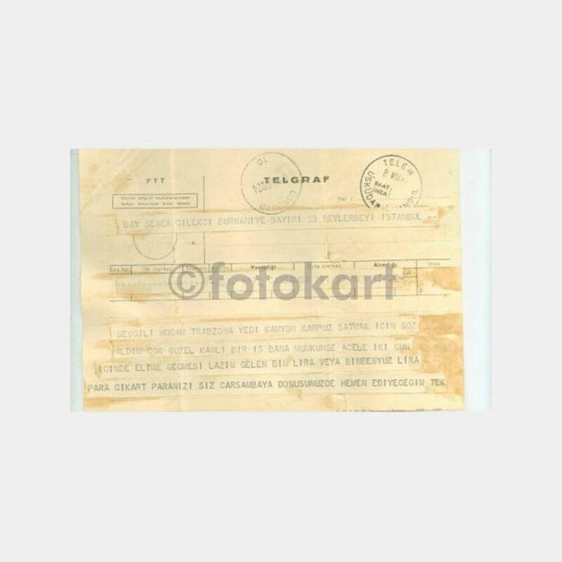 1969 Üsküdar Beylerbeyi Varışlı Telgraf