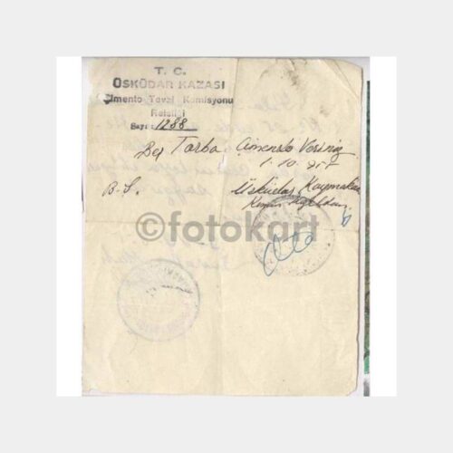 1955 Üsküdar Çimento Tevzii Talep Kağıdı