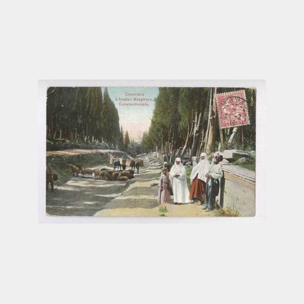 1910 Üsküdar Mezarlık Görünüş Kartpostal