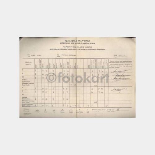 1940-41 Üsküdar Amerikan Kız Koleji Çalışma Raporu