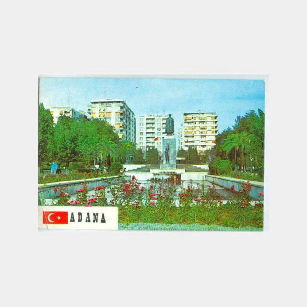 1970 Adana Park Atatürk Heykeli Görünüş Kartpostal